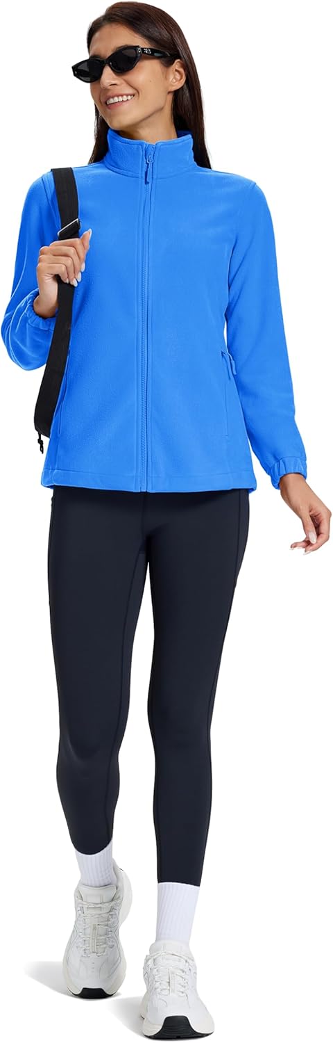 TACVASEN Women's Soft Fleece Jacket Lightweight Full Zip Sweatshirts Coat Casual Winter Warm Sweaters with Pockets