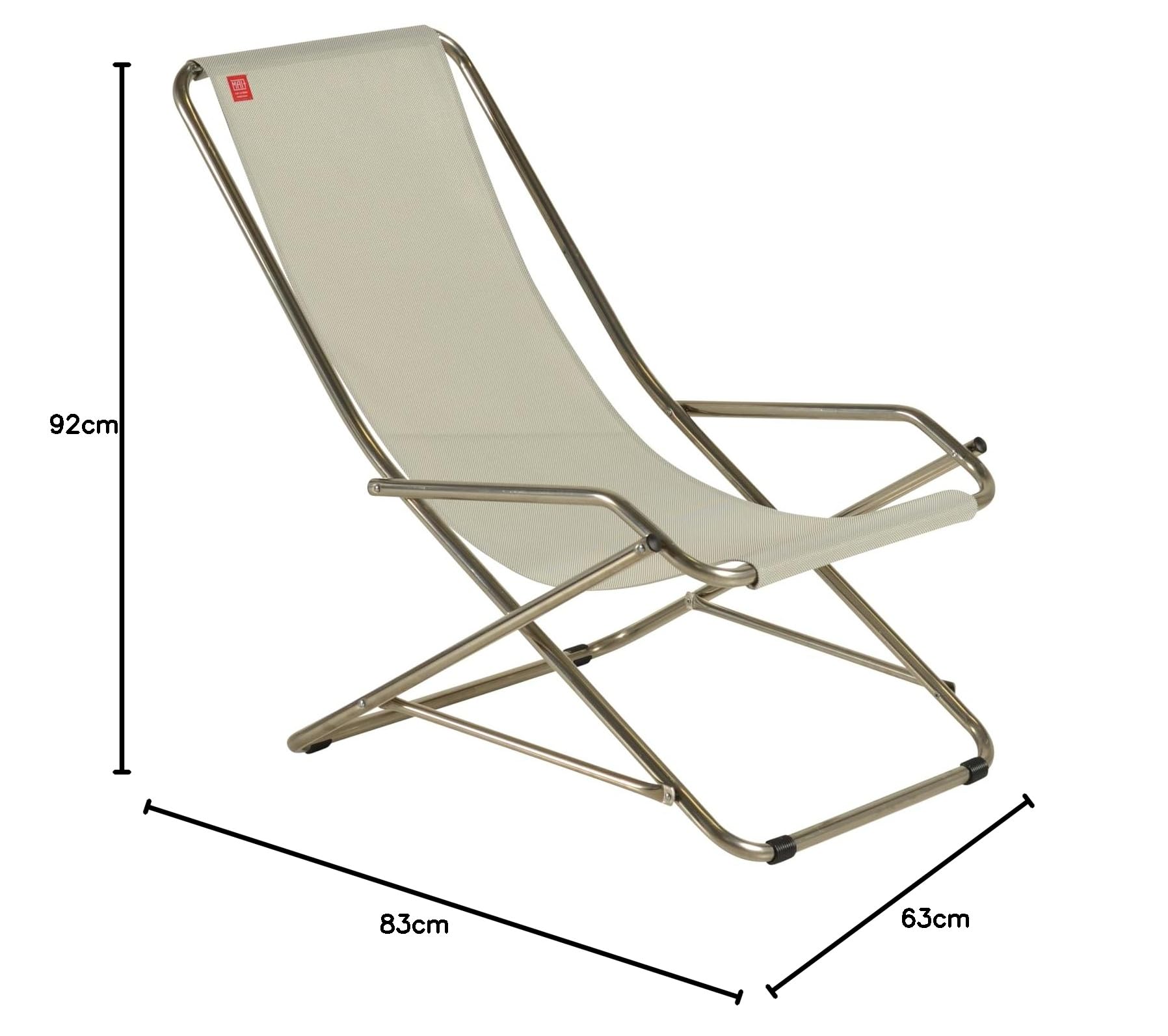 fiam Dondolina - Poltrona Basculante Da Esterno -Telaio Alluminio, Tela Texfil Bianco-Beige