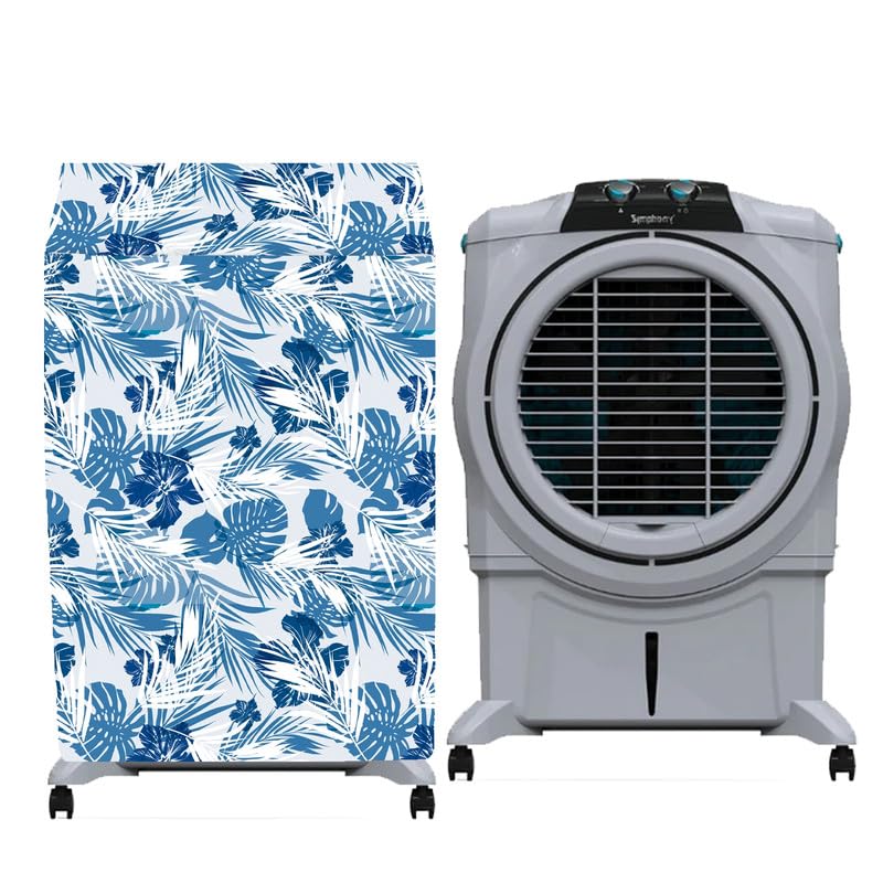 Image of Printed Cooler Cover Compatible for Symphony Sumo 75 XL 75-Litres Desert Air Cooler, Waterproof Cover, Size 75LX51BX101H Cm, White Blue.