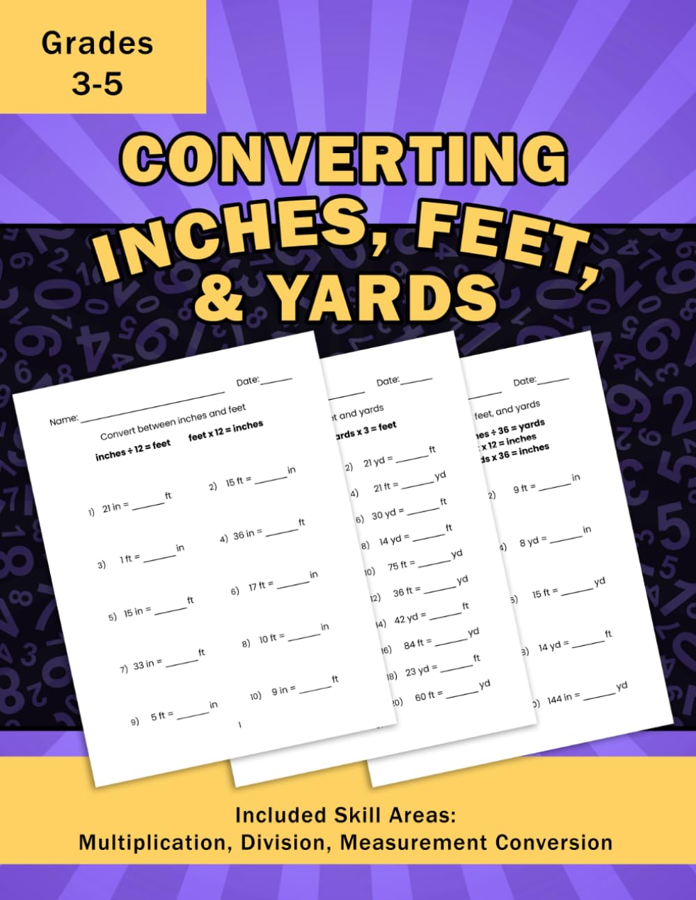 Converting Inches, Feet, & Yards: Measurement Conversion Using Multiplication & Division