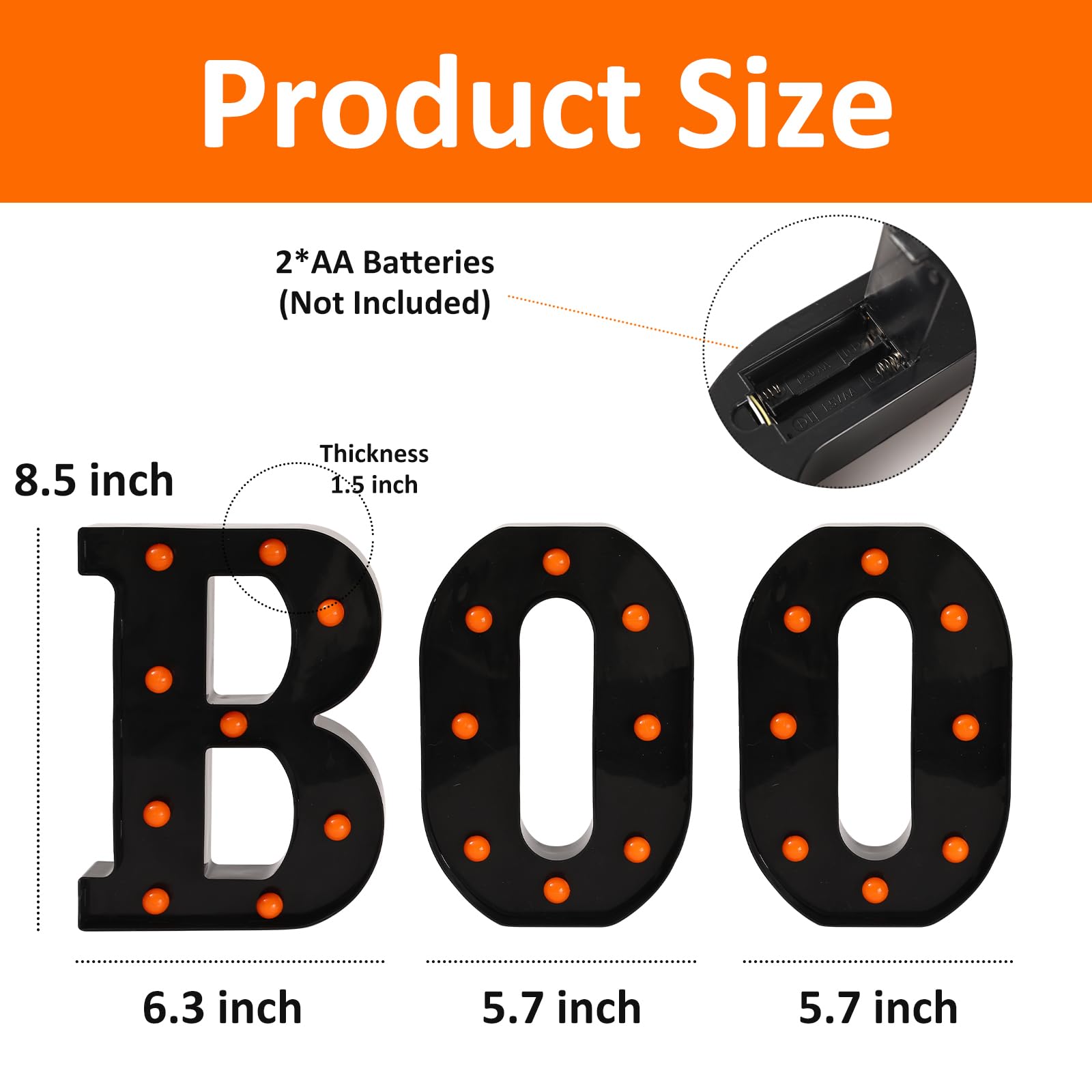 Halloween BOO Marquee Light Up Letters -3 Halloween BOO Marquee Light Up Letters -3