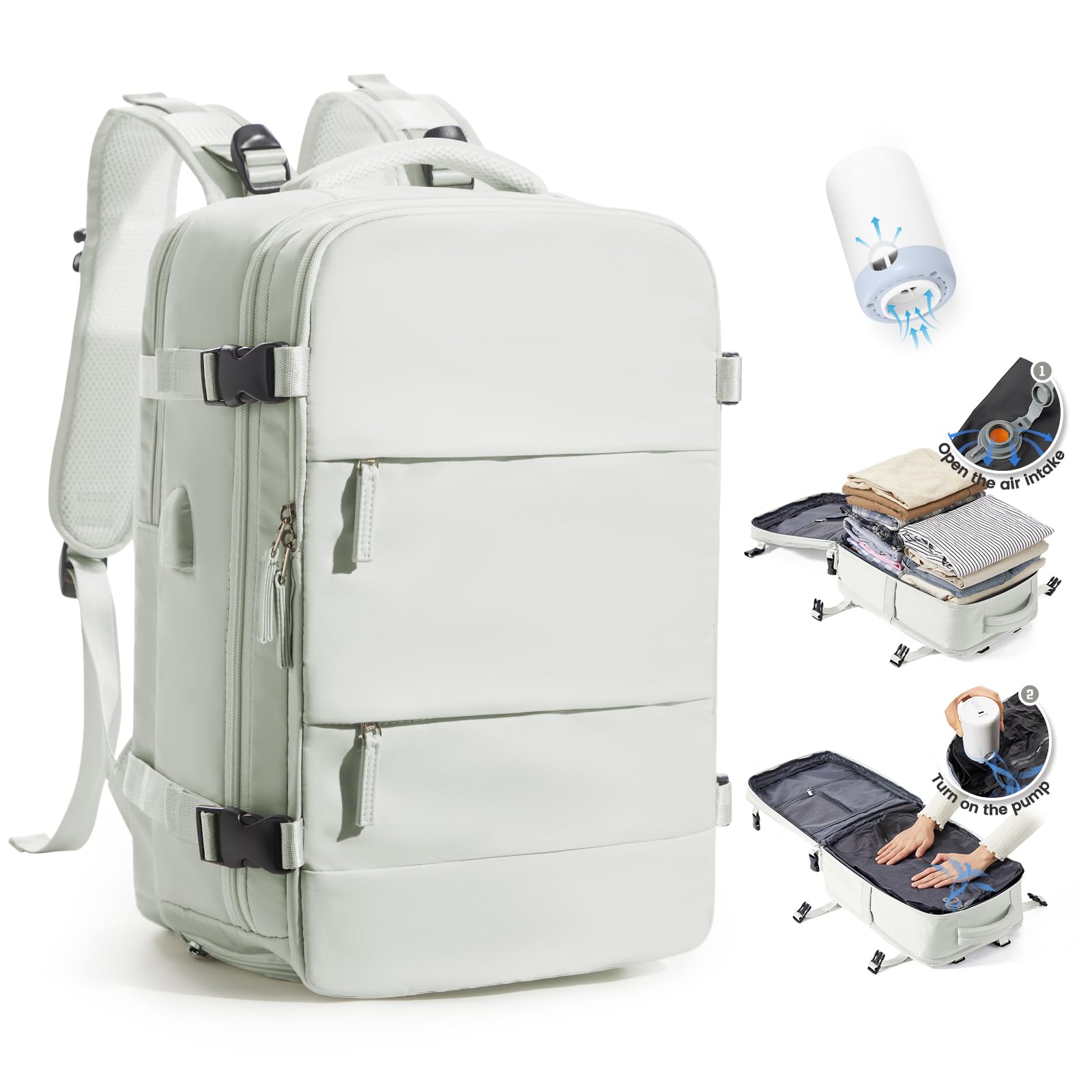 SZLX Zaino Ryanair 40x30x20 Sottovuoto Zaino da Viaggio 40x30x20 Wizzair Donna da escursionismo sportivo impermeabile Zaino Casual Laptop da 14 Pollici con porta di ricarica USB Scomparto per Scarpe