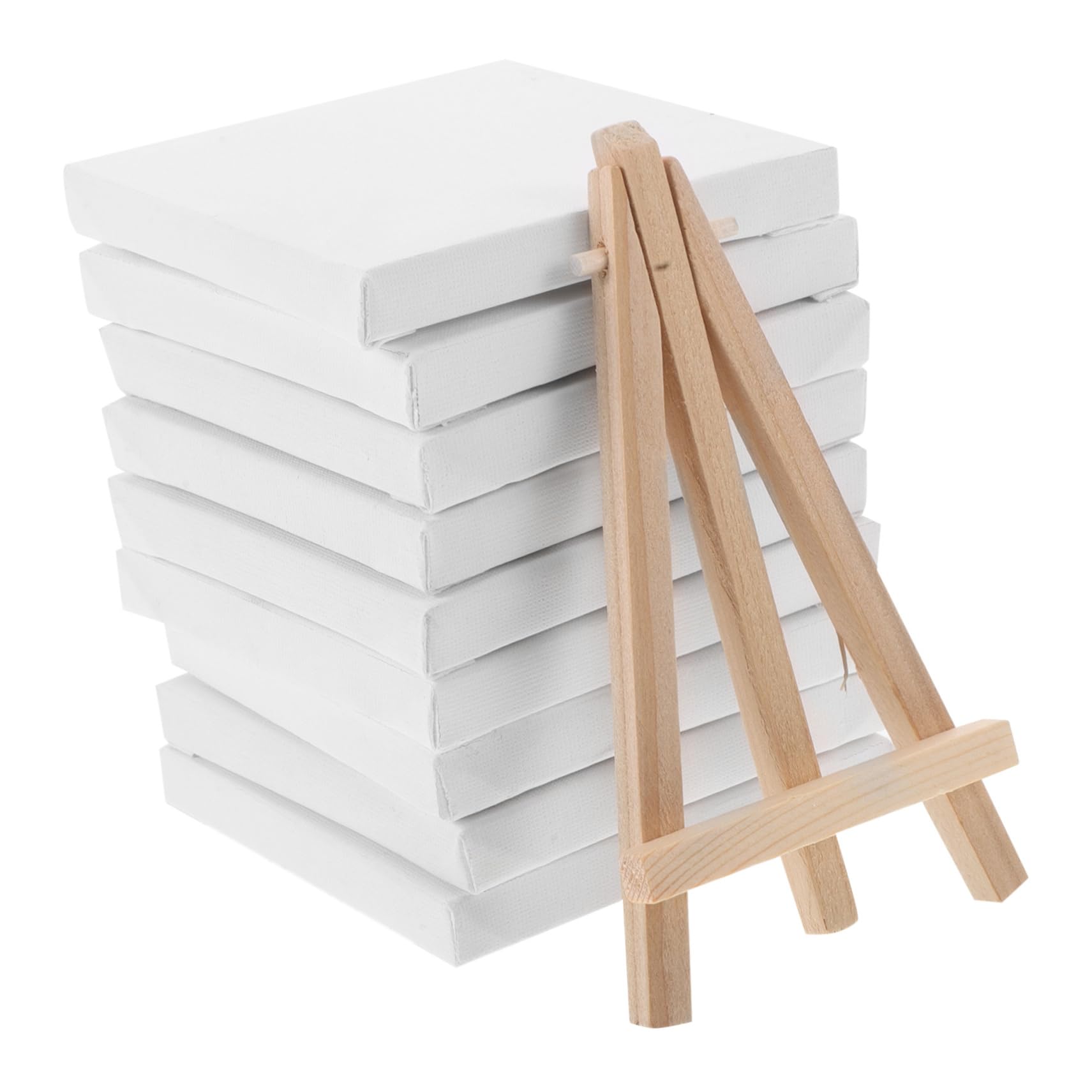 VILLCASE 1 Set Mini Canvas Panels and Easel Painting Kit Small Art Stretched Canvases Panels Art Set for Kids Oil Paint Crafts Birthday Party Favors