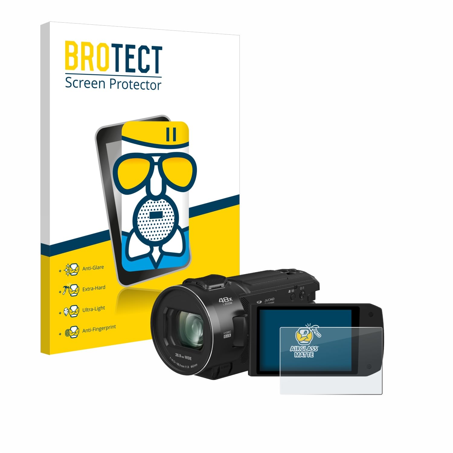 brotect Anti-Glare Glass Screen Protector Matte Compatible with Panasonic HC-V900 - Anti-Scratch 9H Protection Film