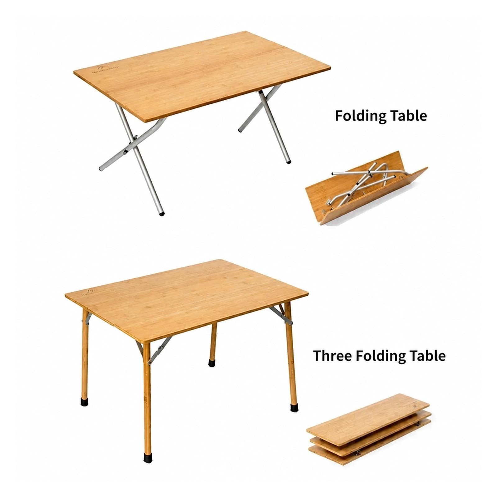 Przenośny stół kempingowy, Outdoor Camping Bambusowy Składany Stół 2/3 | Przenośny, Do Szybkiego Przechowywania, Stop Aluminium, Na Kolor Podstawowy(New TwoFoldTable)