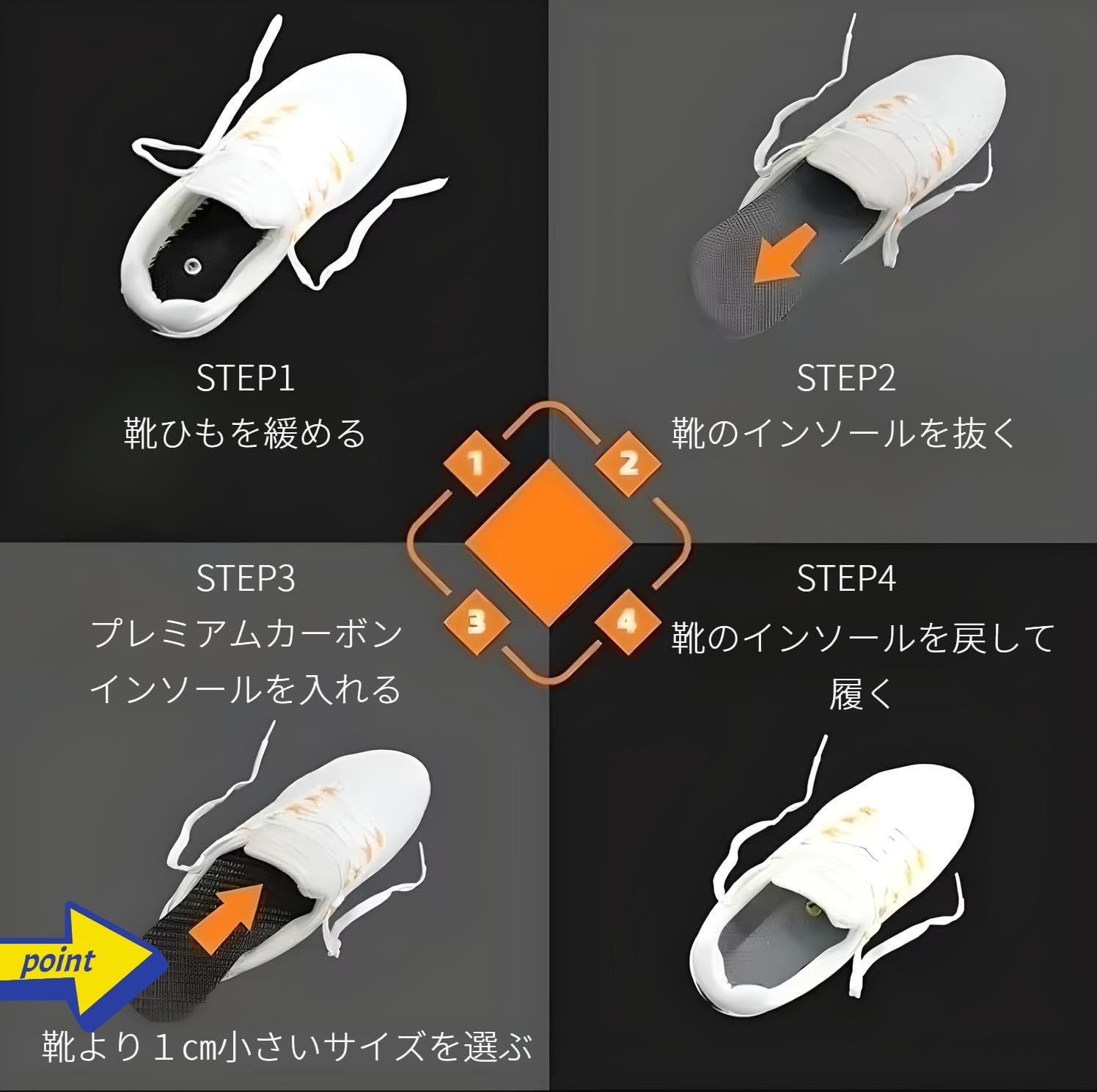 Amazon.co.jp: 【Amazon市場最薄】プレミアムカーボンインソール 中敷
