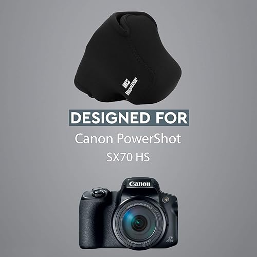 Miniatura 5 de Mega Gear MG1573 - Funda de neopreno ultraligera para cámara compatible con Canon PowerShot SX70 HS, color negro, talla única