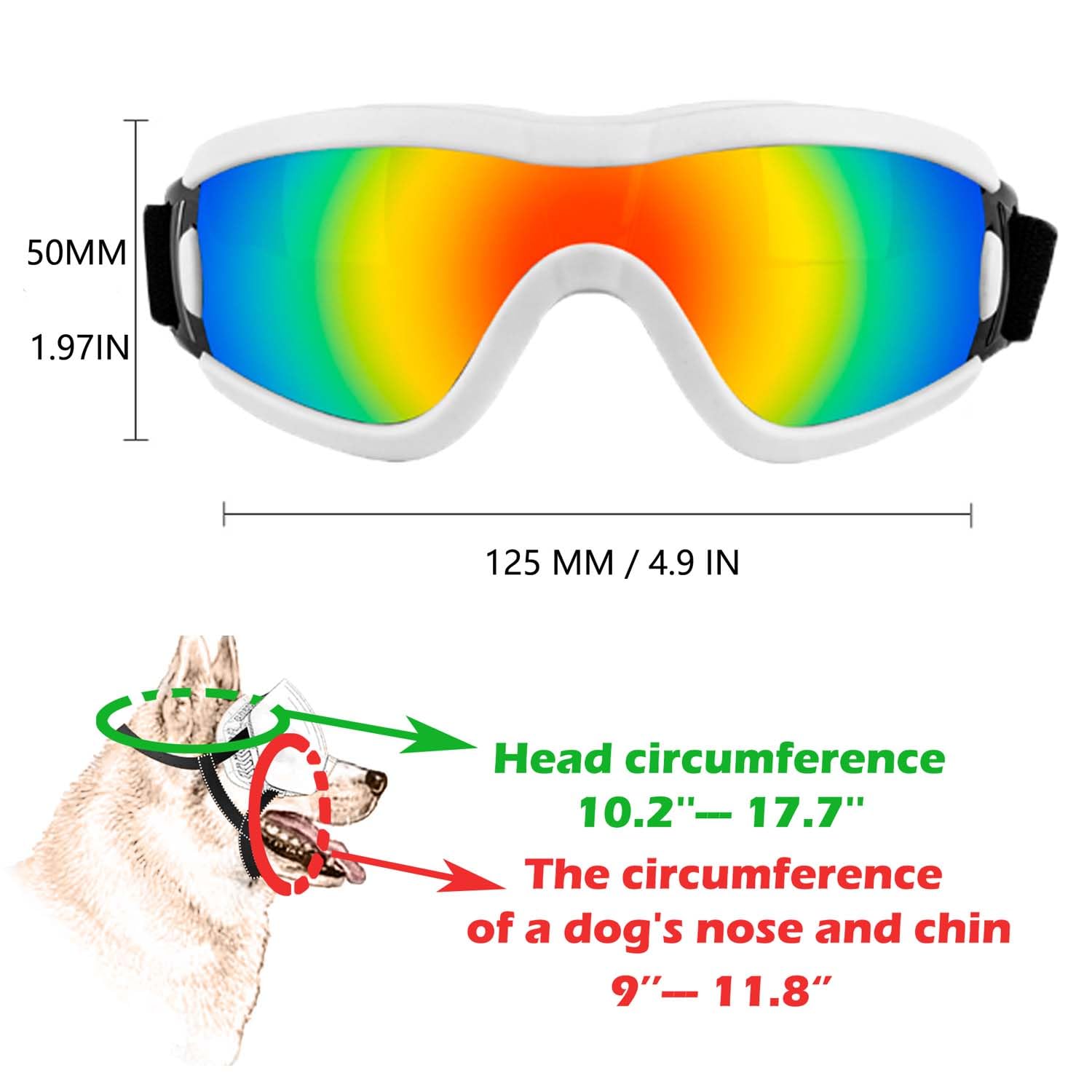 Medium Dog Sunglasses with Adjustable Strap UV Protection, Winproof Puppy Sunglasses - Image 3