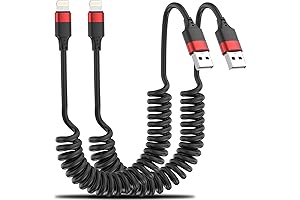 JukeKul 3ft Nylon Braided Coiled Lightning Cable