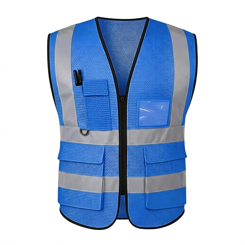 Hi Vis Vests for Women Men High Visibility Reflective Safety Security Vest with Pockets Zipper Front Meets ANSI/ISEA Standards