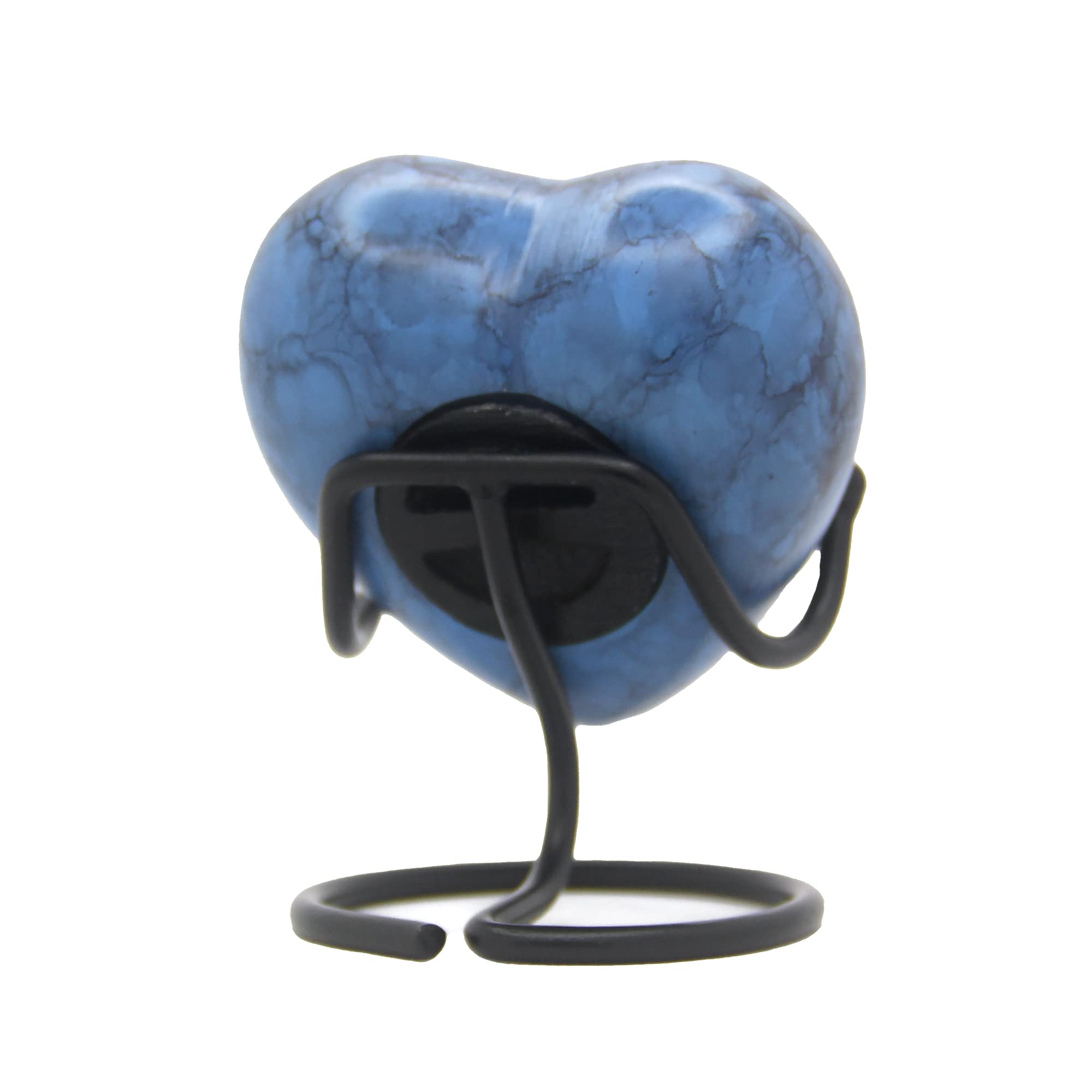 Amazon｜ブルーハート形形見壺 - ミニ灰壺 ディスプレイスタンド付き