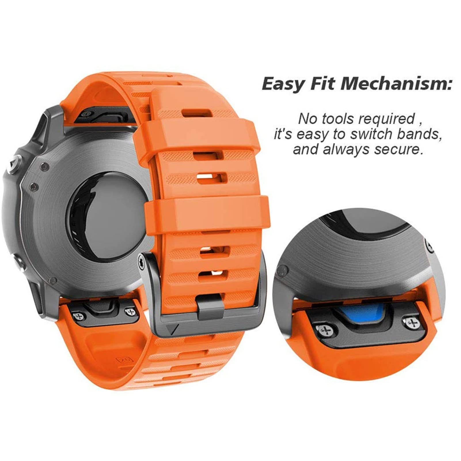 Pasek do zegarka Garmin Fenix 7 7X 7S 6X Pro Watch Easyfit do smartwatcha Fenix 6 Pro, 5 szt., 26 22 mm, pasek do smartwatcha Fenix 6 Pro, 22mm Fenix 7 6Pro, Agat