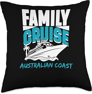 Family Cruise Australian Coast Cruising Ship Family Cruise Throw Pillow