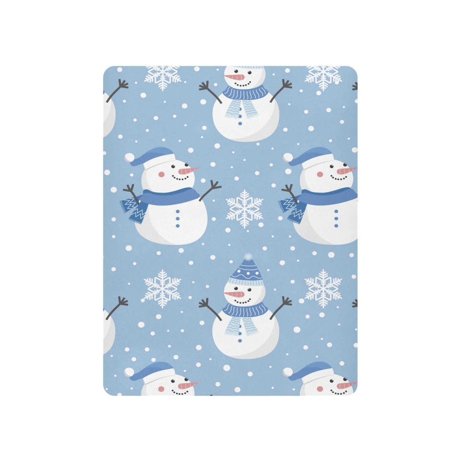 Moudou Christmas Snowman Playard Sheet for Boy Girls, Soft Breathable Fitted Toddler Sheet for Standard Playard Bed Mattress, 39 x 27 x 5 Inch