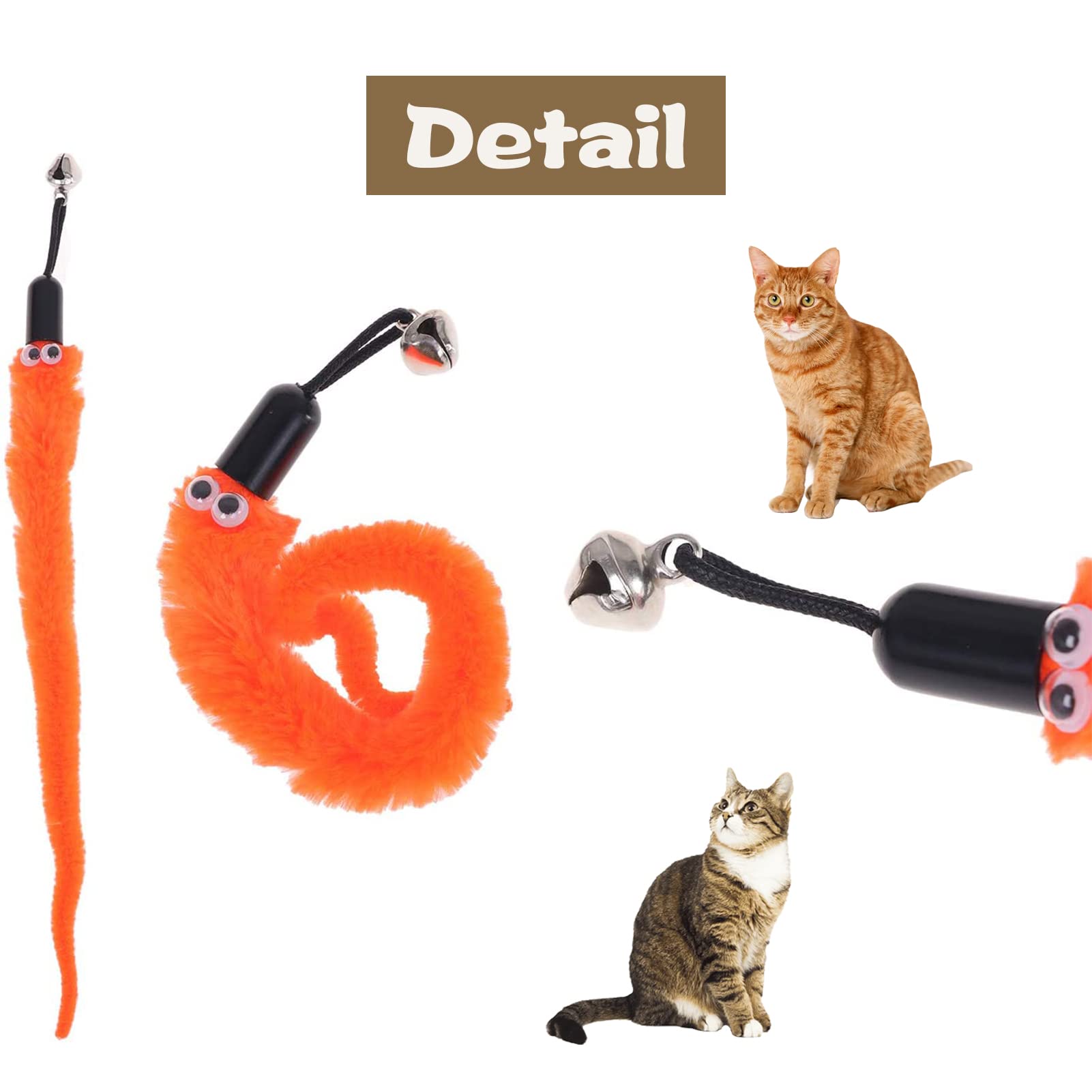 Accessori Ricambio Bacchetta Magica Gatti - 12 Vermi Con Campanelli, Giocattoli Interattivi Per Giochi - Foto 7