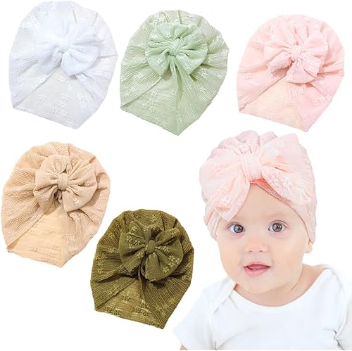 Miniatura 9 de Newborn Babies Headwrap Hat Infant Toddler Cotton Soft Cute Nursery Beanie Headbands Top Bowknot Cap