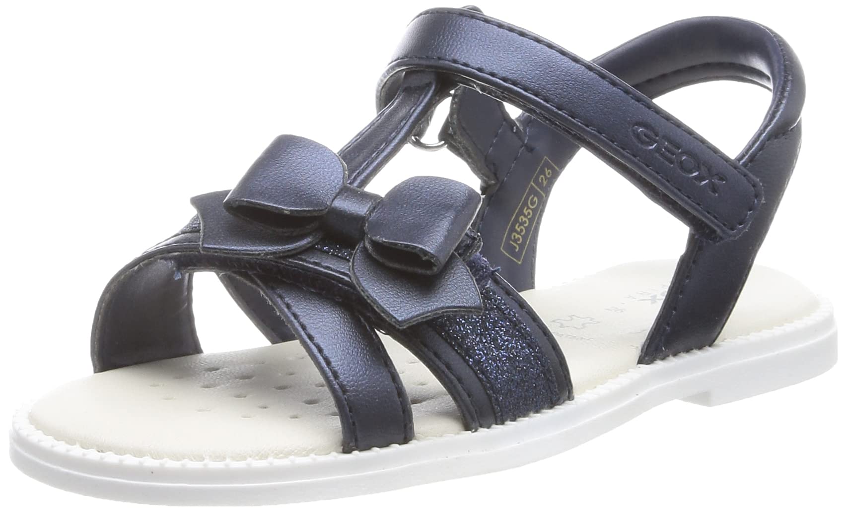 Geox Girls J Karly Girl Sandal, navy, 7 UK
