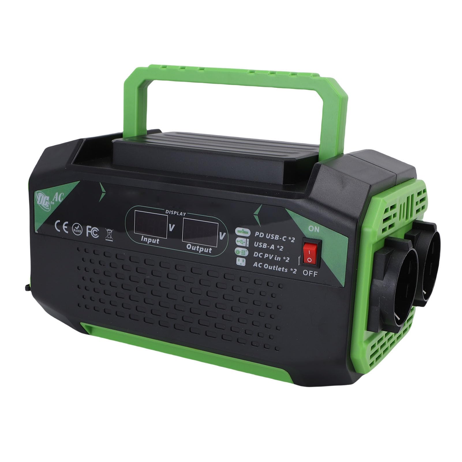 Generic Przetwornica Napięcia Samochodowego 300 W Wielofunkcyjne Inteligentne ładowanie do Rozrywki W Podróży Przenośny ABS Lekki 2 Gniazda USB 2 Gniazda AC