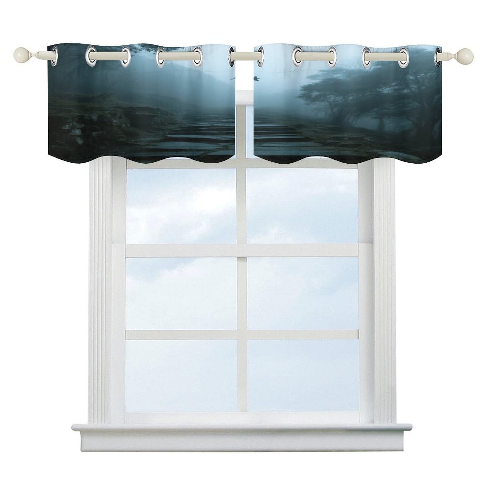 Fekiloot Style Historic Trail In The Mountains Short Curtains Valance Curtain