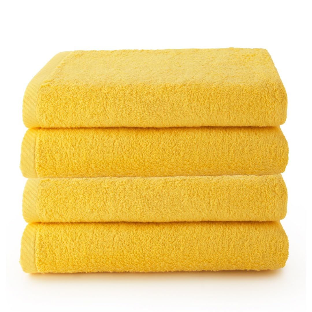 Top Towel Plus – 4er Set große Badetücher 100% Baumwolle | Weiche, saugfähige und langlebige Duschtücher 70 x 140 cm | Premium Handtuch-Set für modernes Bad