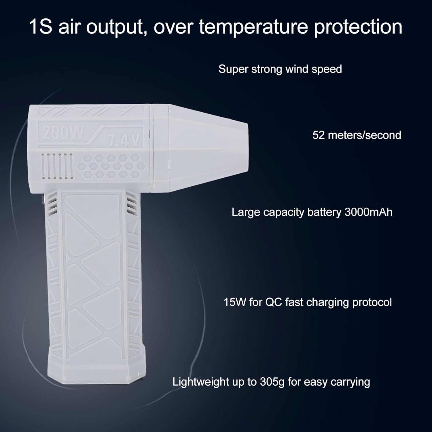 Jet Dry Blower, High Speed Turbofan, 130000RPM Brushless Motor, Super Portable Fan for Car, Outdoor Camping