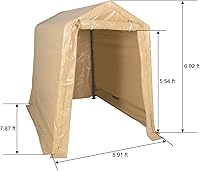 Vista 8 de Sunnyglade Refugio de almacenamiento resistente de 6 x 8 pies con kit de pared lateral de puerta enrollable, cobertizo de almacenamiento al aire