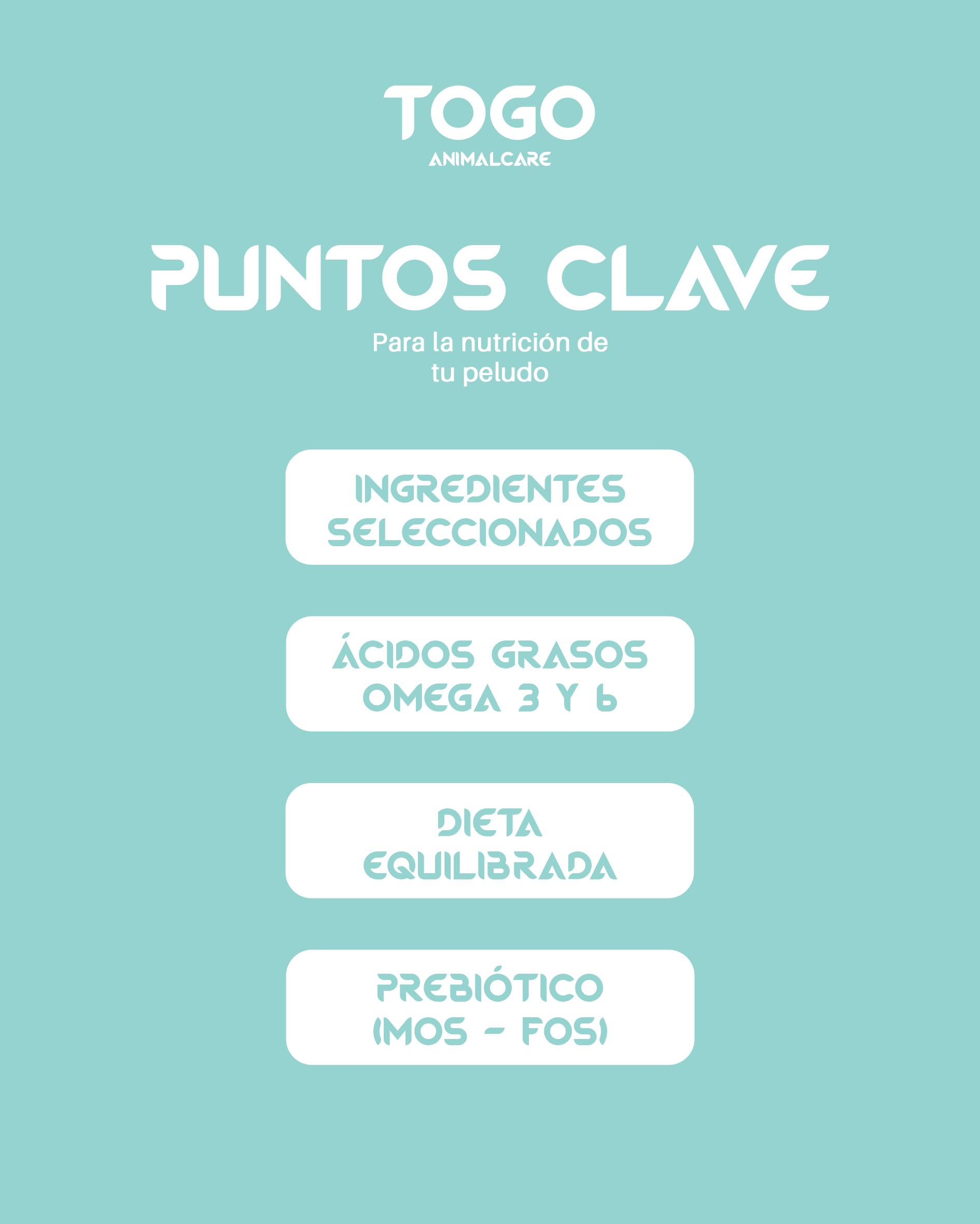 Pienso Premium Togo para Perros Jovenes y Adultos con Salmón Fresco 65% – Sin Gluten, Omega 3 y 6