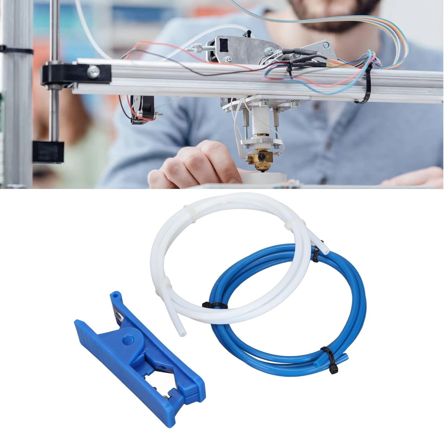 review Jiawu 3D Printer Accessories, 1 Meters Long Long Service Life Cutting PTFE Tubing Widely Used Sturdy Durable for 3D Printer Replacement Part