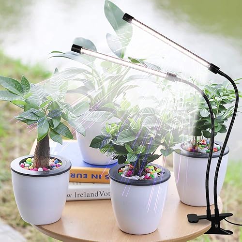 Miniatura 3 de GooingTop Luz LED de crecimiento, 6000 K, lámpara de cultivo de plantas con clip de espectro completo con LED blanco y rojo para plantas
