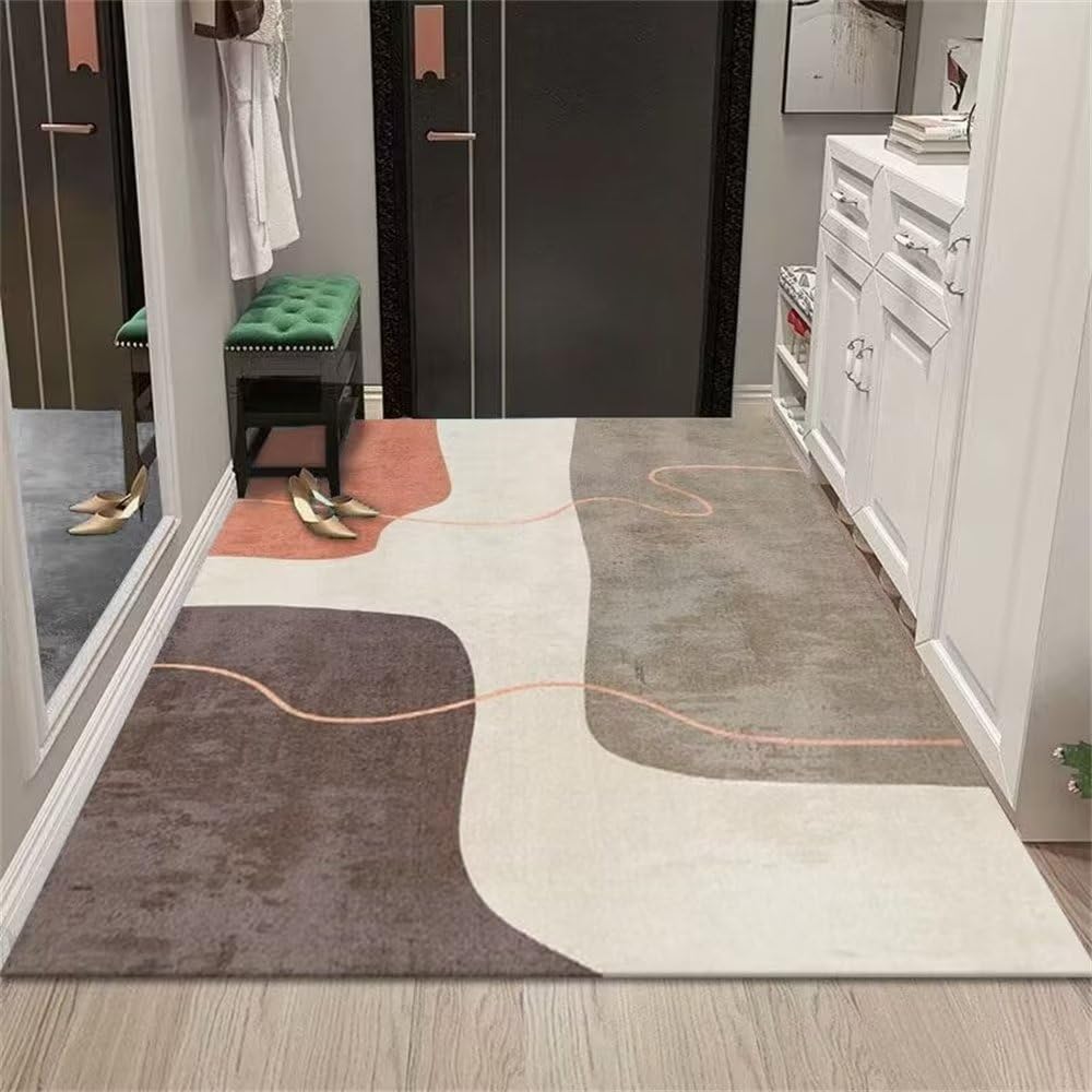Tapis de séjour géométrique doux 70x140cm tapis d'accueil durable
