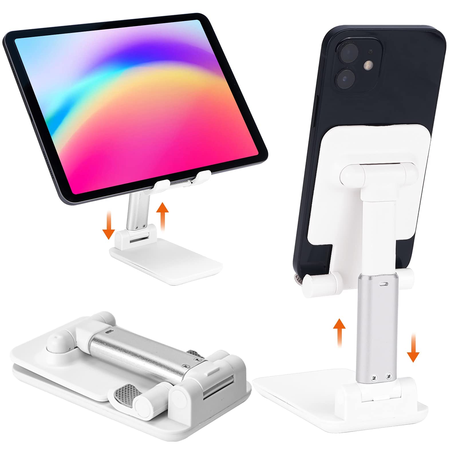 Portable Phone Holder, Phone Holder Aluminum Alloy Cell Phone Holder, Foldable and Removable Multifunctional Cell Phone Holder, for iPhone/iPhone XR/XS, Samsung S10 / Xiaomi Redmi note8