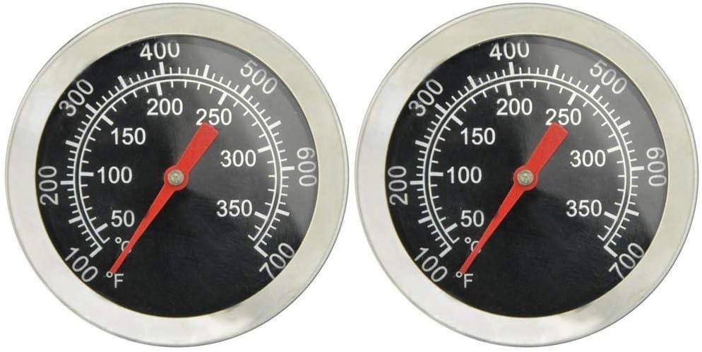 onlyfire Professional BBQ Charcoal Smoker Gas Grill Char-Grillers Dia 2" Thermometer (2-Pack) Temperature Gauge