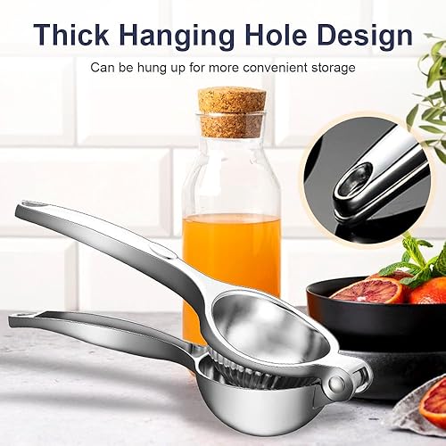 Miniatura 4 de Exprimidor de limón, exprimidor de limón de mano de acero inoxidable, exprimidor de cítricos, accesorios de cocina manual 2025, exprimidor de mano