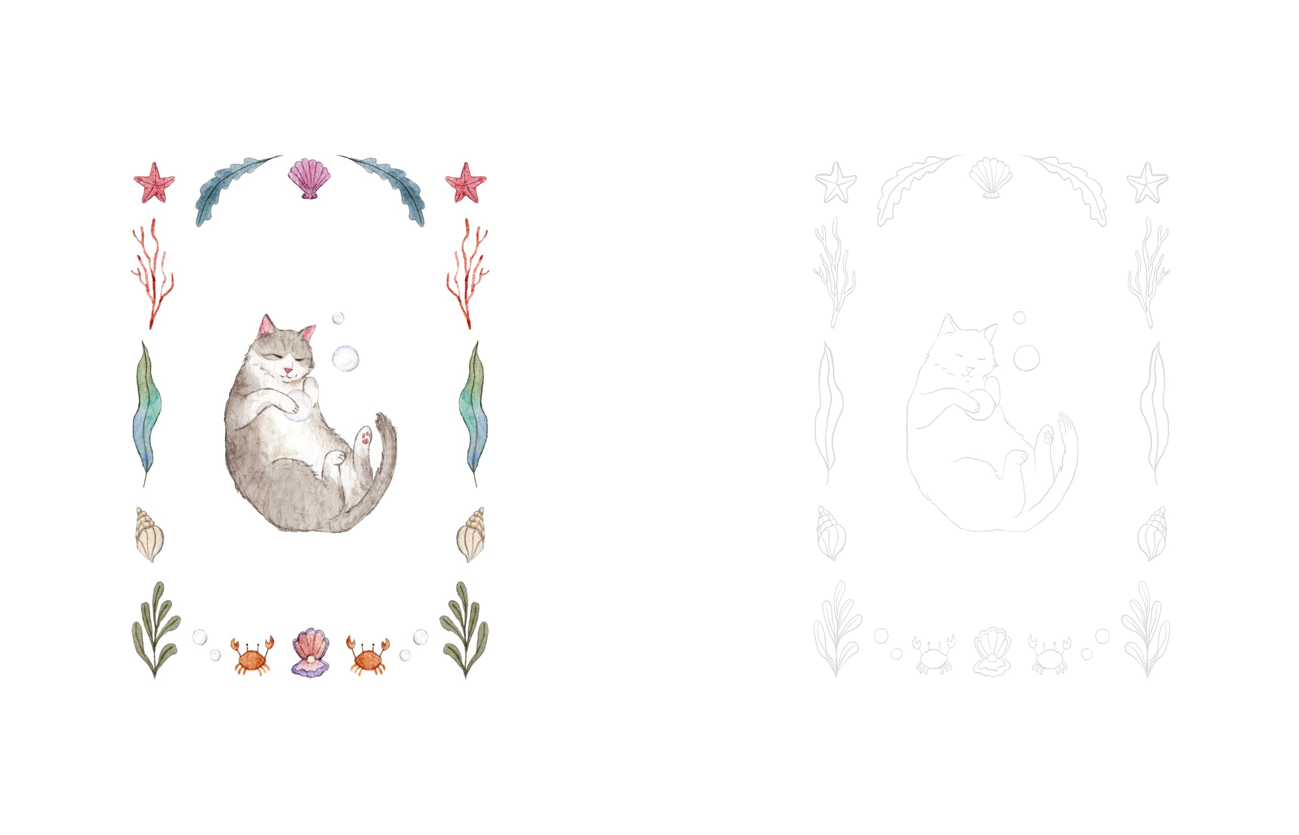 Les jolis chats de Tsoooki: 40 planches à peindre à l'aquarelle ou à colorier