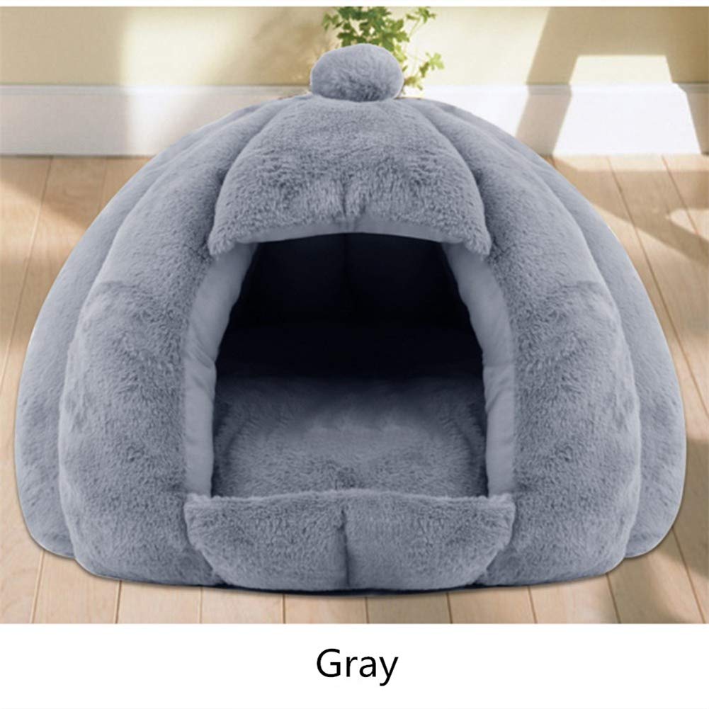 Igloo Gatto Cucce per Cani da Interno Cuccia Gatto Chiusa Soffice Casetta Gatto for Donner Un Sentiment De sécurité Assez De Sommeil Grey