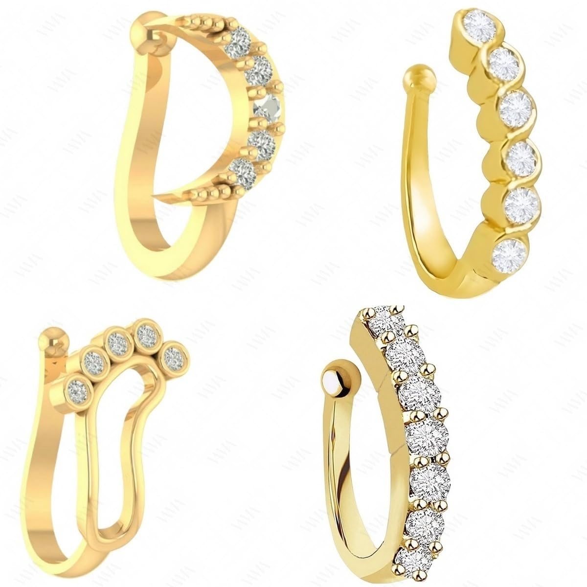 VAMA FASHIONS Traditional Non Piercing Clip on Nose pin without Hole Pressing Type Press Nose ring Stud for Women - 4 PCS (B0DD3S7MYS) Amazon Price History, Amazon Price Tracker