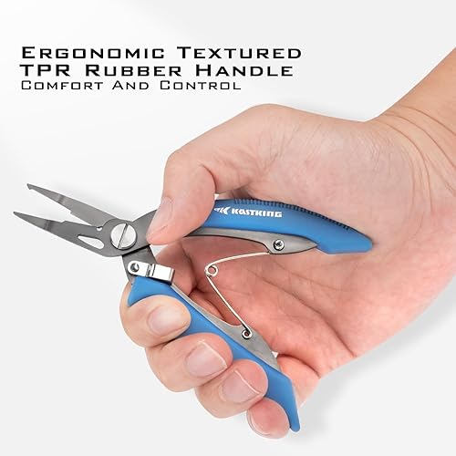 Vista 42 de KastKing Intimidator Fishing Pliers, Corrosion Resistant Polymer Coated Fishing Tools, Tungsten Carbide Cutters, Saltwater Resistant Fishing Gear D