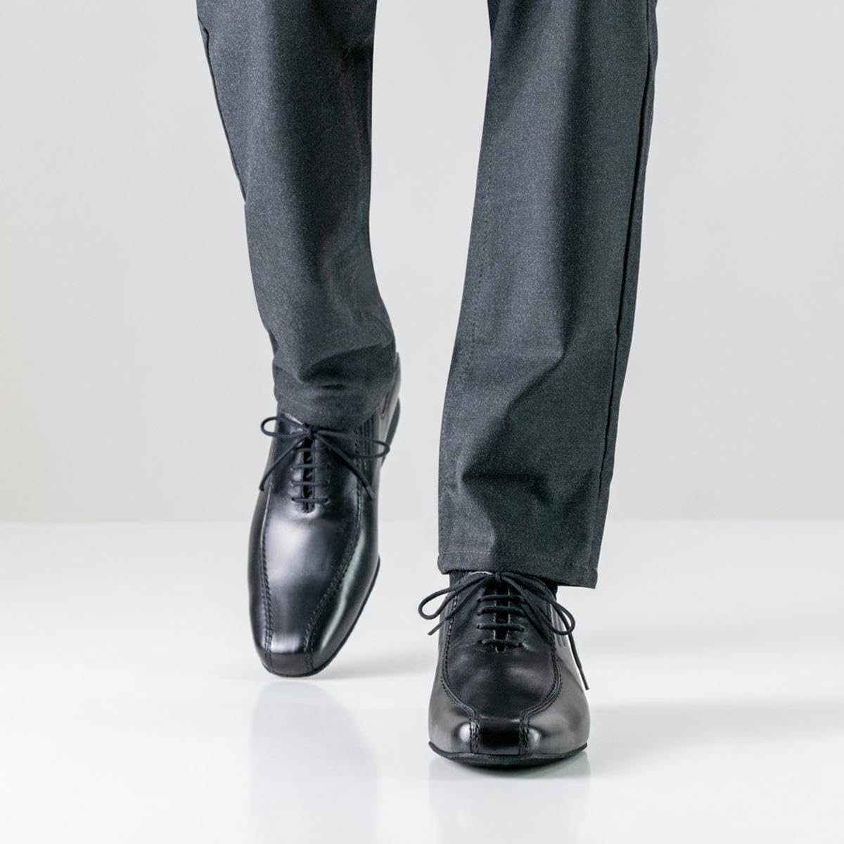 Werner Kern Herren Tanzschuhe Pesaro 28017 - Leder Schwarz - Normalweite - 2 cm Standard Absatz - Made in Italy