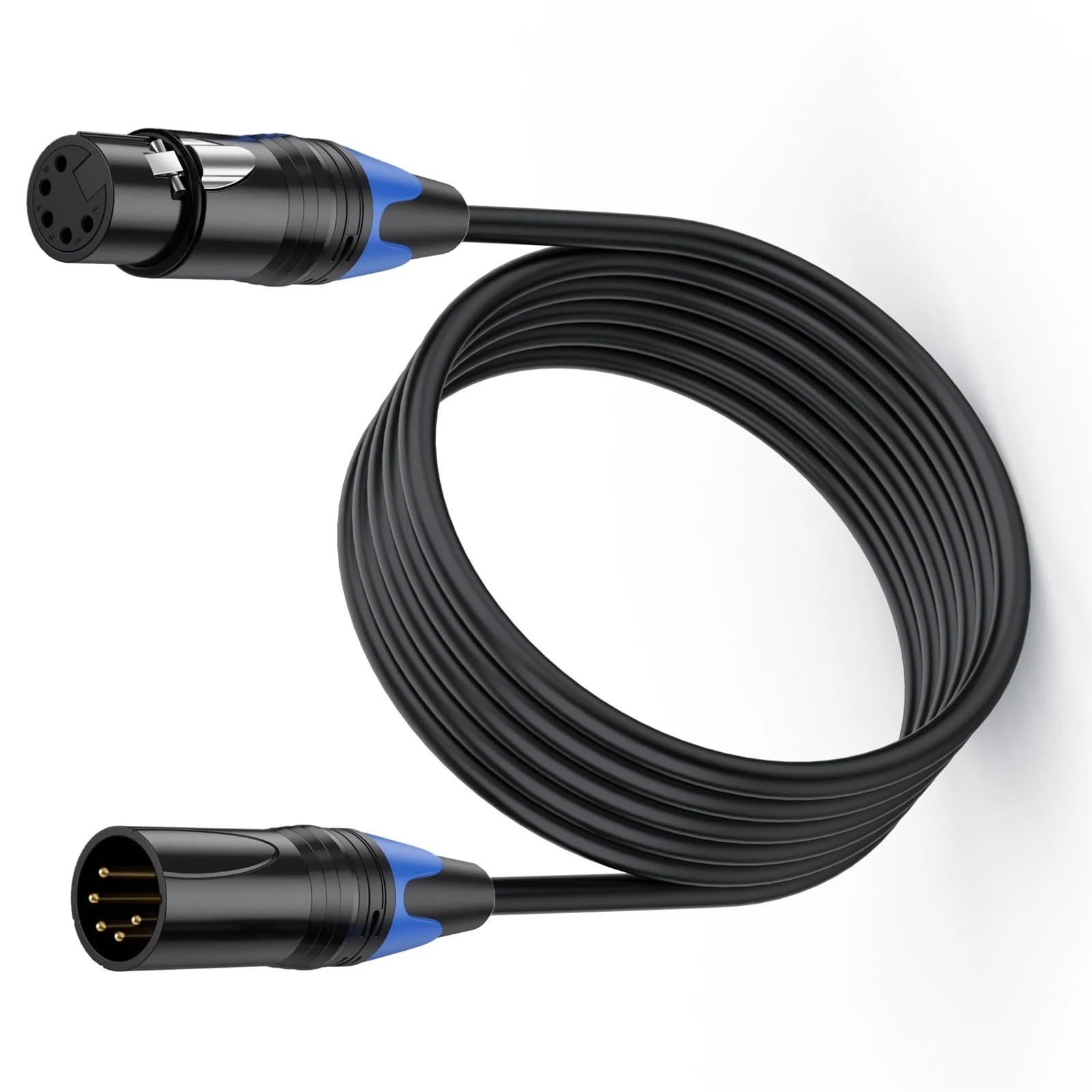 Kabel zasilający 4-pinowy 3-pinowy 5-pinowy męski na żeński 4pin XLR 3 5-pinowy kabel przedłużający kabel 30 m do monitorowania lustrzanki cyfrowej audio konsola miksująca DMX (kabel XLR 4Pin M-F, 5 m