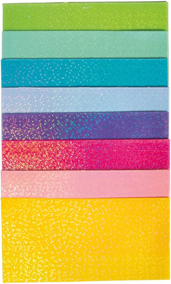 Rayher Set of 8 Glitter Wax Sheets for Candle Making and Crafting, Wax Embellishments with Glitter Finish, Assorted Colours, 10x5cm, 31639999