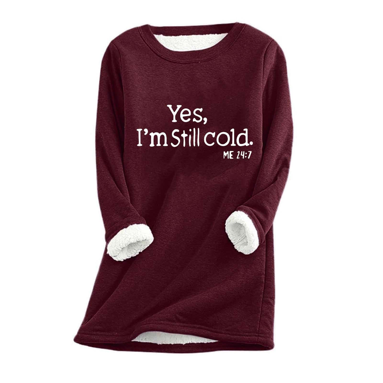 Ceboyel Womens Fleece Pullover Sweatshirt No Hood Shirts Sweater Sherpa Lined Tunic Sweatshirts Warm Winter Loungewear 2023, J027-wine, Large
