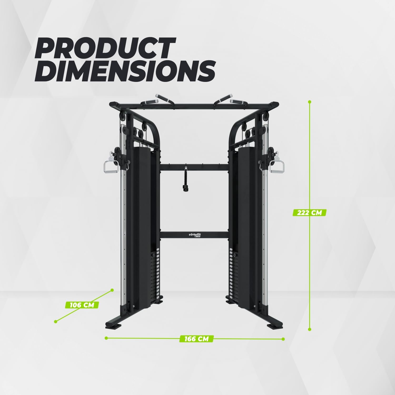VirtuFit CC100 Kabelzug-Crossover – zweifach verstellbare Seilrolle – Funktionstrainer