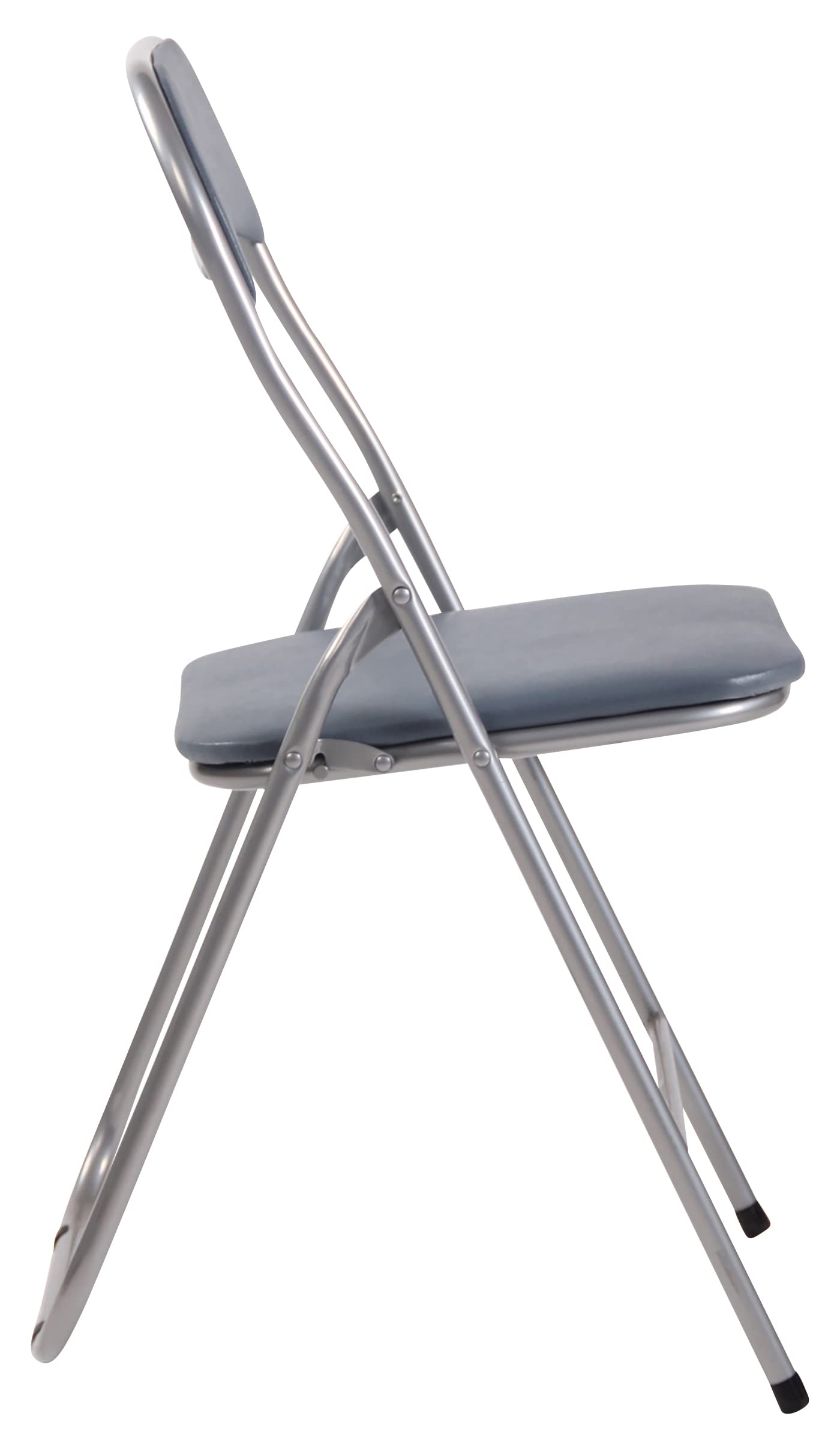 CLP Felix, set van 2 klapstoelen, gestoffeerd, keukenstoelen met metalen frame, kunstleer, pvc-zitting, opklapbaar, campingstoelen, kleur: grijs/ zilver CLP Felix, set van 2 klapstoelen, gestoffeerd, keukenstoelen met metalen frame, kunstleer, pvc-zitting, opklapbaar, campingstoelen, kleur: grijs/ zilver