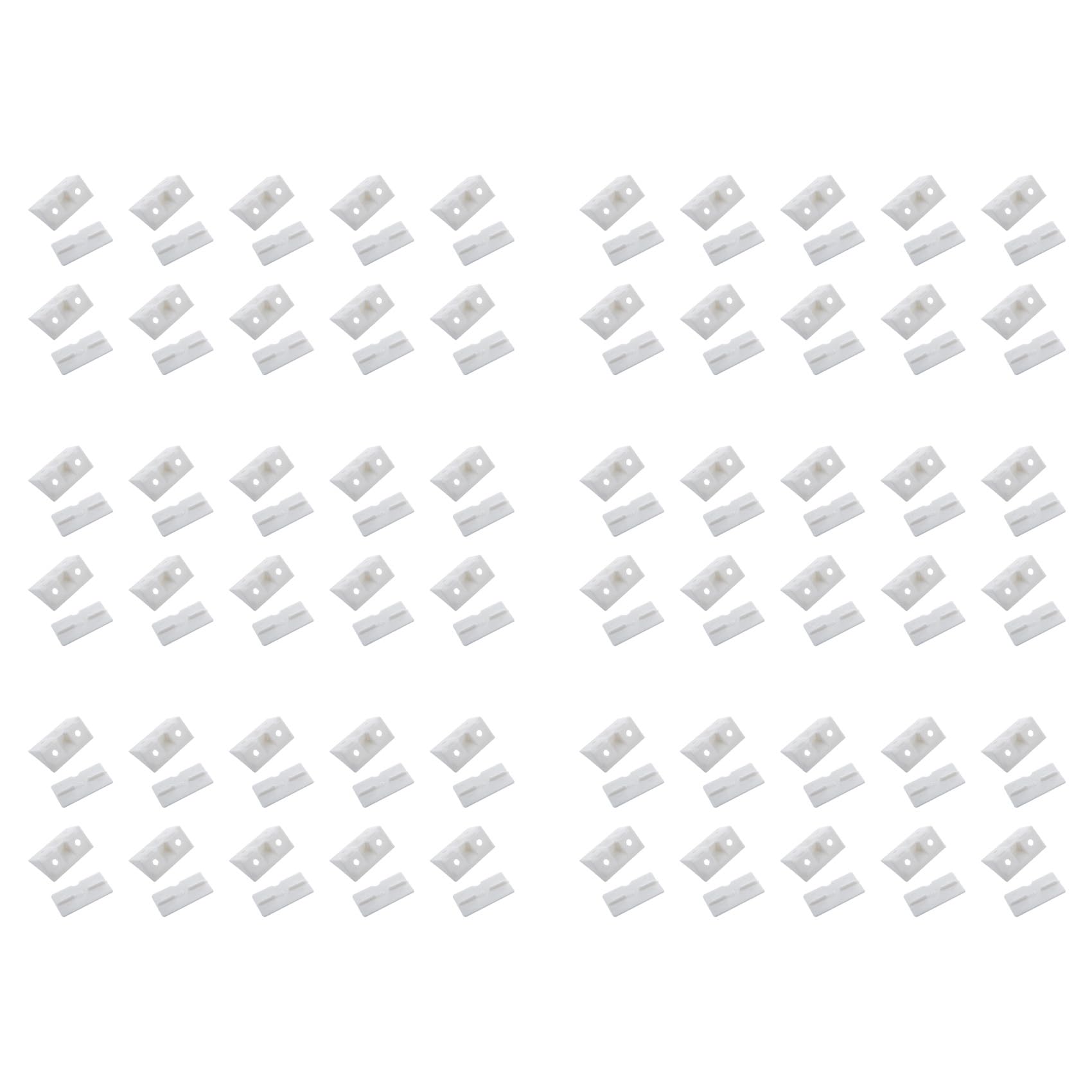 Jnchdghwa Furniture Cabinet Fastener Corner Braces Angle Brackets White 60pcs