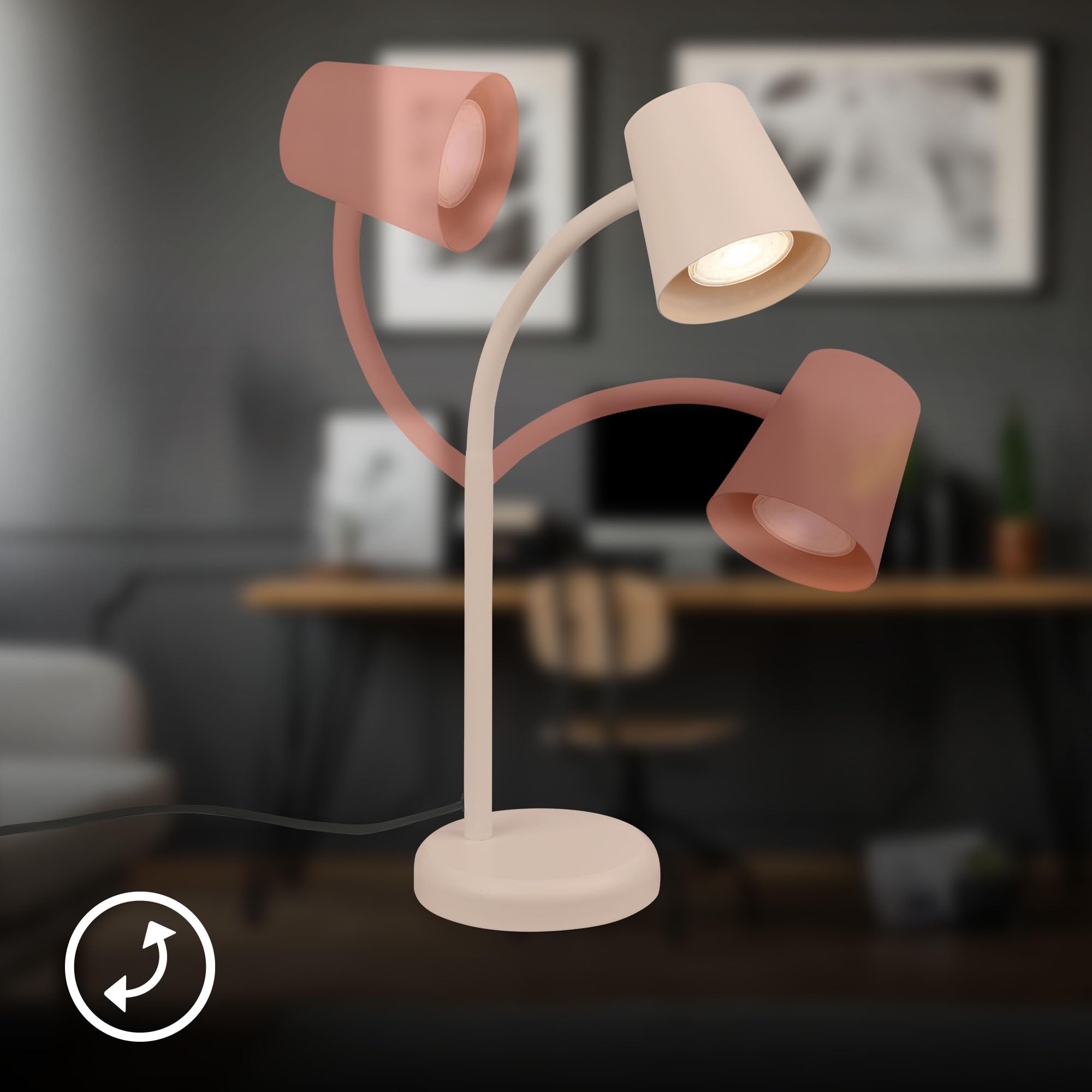BRILONER Schreibtischlampe Beige - Schwenkbare Tischleuchte Mit GU10 Fassung