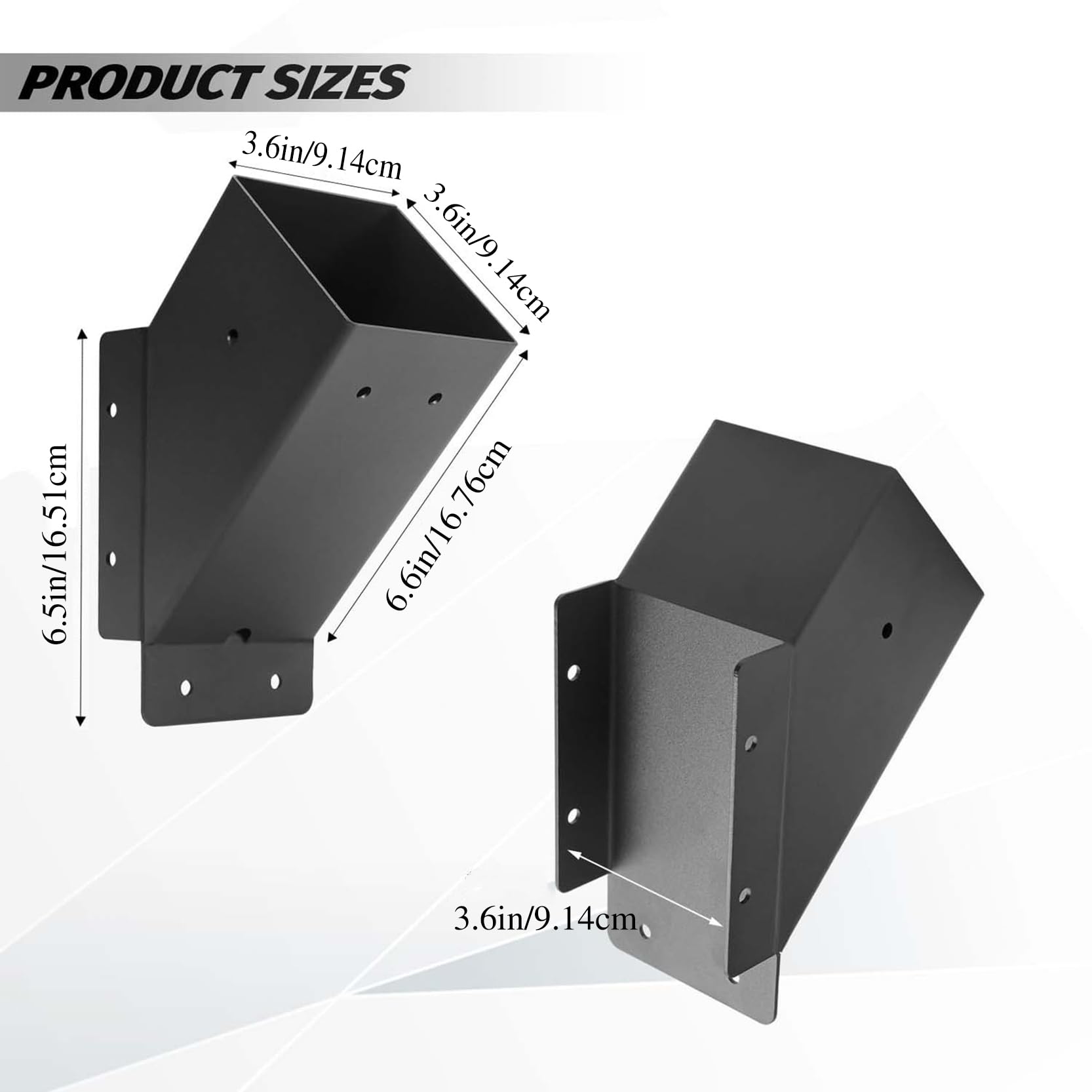 Paquete de 4 Soportes de Soporte de Ángulo de 45 Grados Kit de Soporte de Conector para Pérgolas Cenador Porche Cabina Soporte de Madera Elevado Kit de Soporte