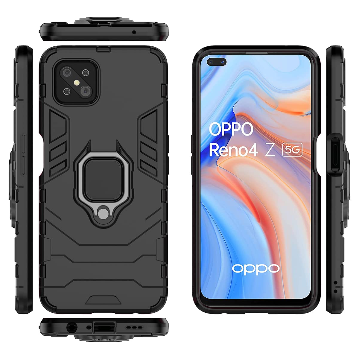 Cover In Vetro Temperato 9H Per Oppo Reno 4Z 5G: Posteriore Slim Effetto Marmo, Con Bordo In TPU, Antiurto
