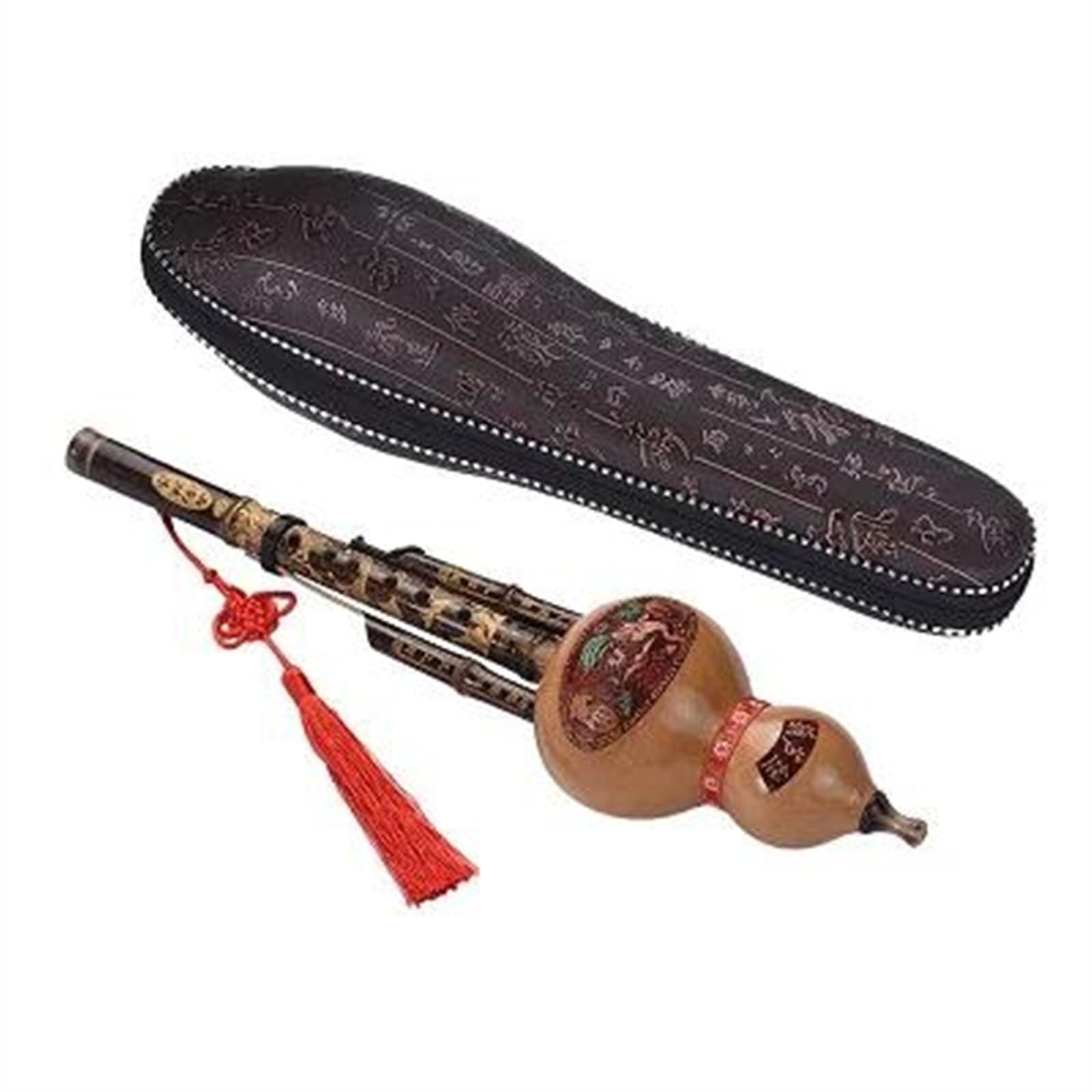 Holzwerkzeuge Nationalinstrumente Hulusi-Flöte, chinesisches handgefertigtes C-Tonart-Hulusi-Kürbis-Cucurbit-Flöte, ethnisches Musikinstrument mit Etui for Anfänger