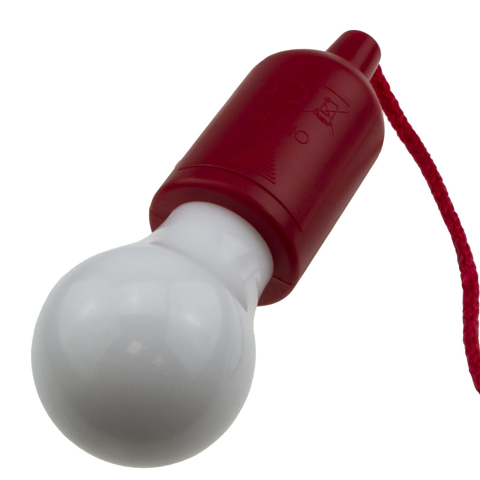 Kenable Red Battery Powe Led Light Bulb 50 Lumens Pull Cord Hanging Lamp For Sheds Tents Cupboards Garages 970Mm