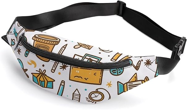 Fanny Pack for Men Women Belt Bag Graffiti Art Style Crossbody Waist Pack for Travel Walking Running Bum Bags, 36*15cm